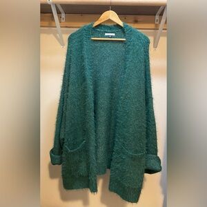 American eagle green fuzzy cardigan